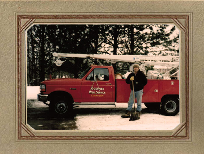 Boerner Well Co owner Michael Boerner and his drilling truck